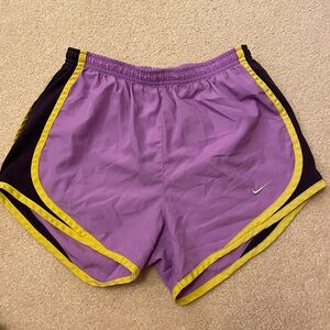 Purple and Yellow Nike Shorts